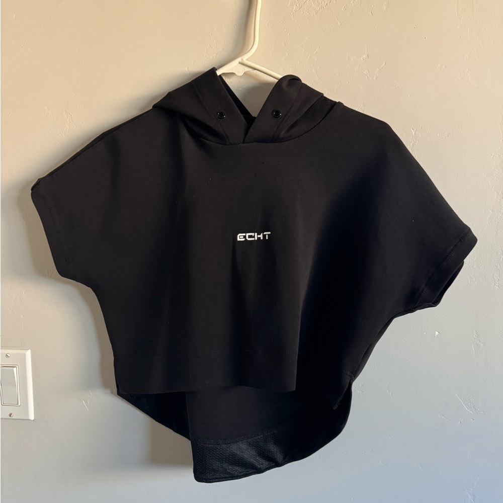 Black ECHT Hooded Poncho